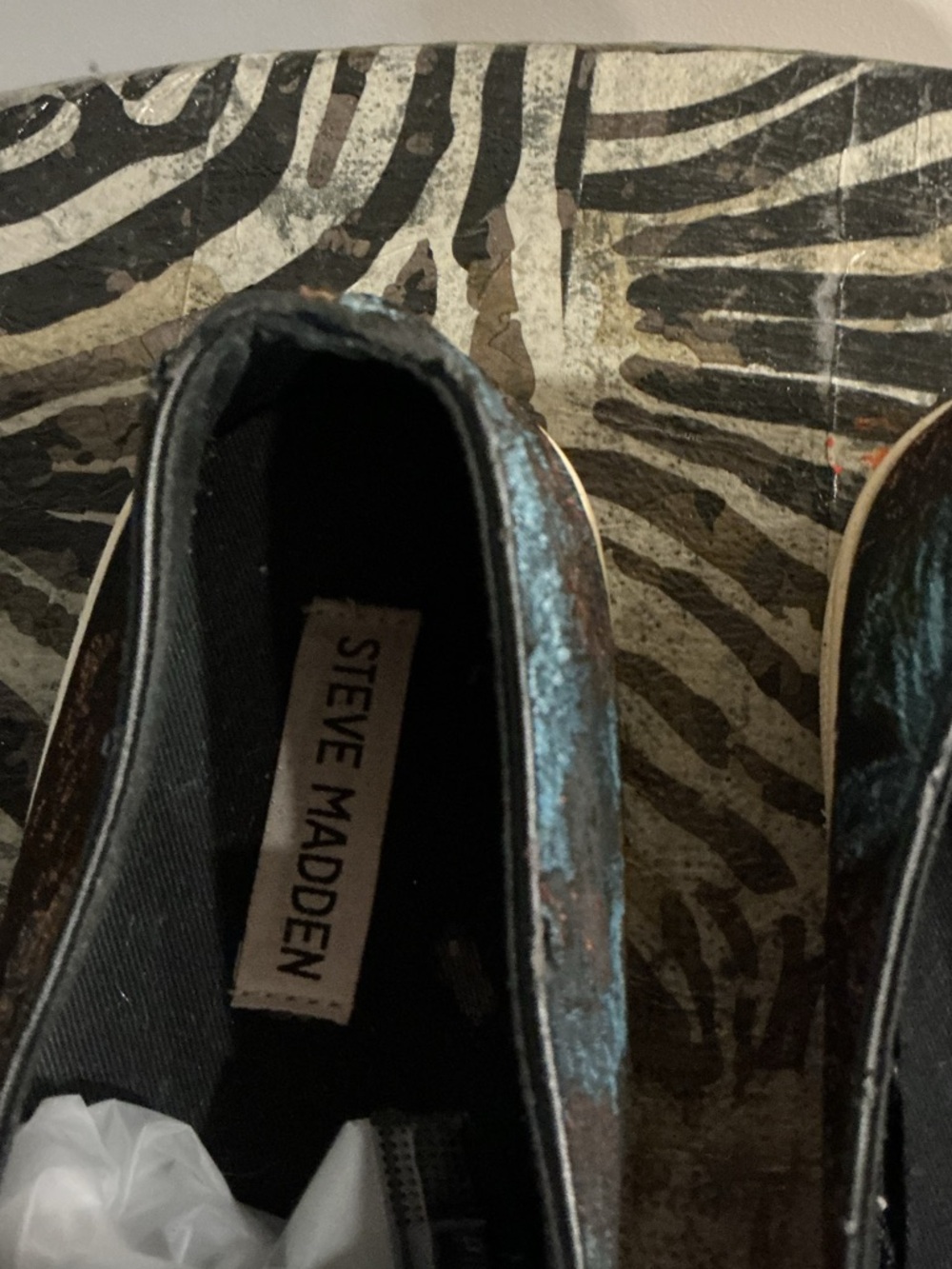 Steve Madden Metallic Blue and Bronze Slip-On Sneakers - Picture 3 of 5